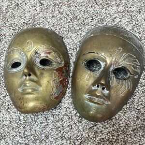 Vintage Brass Decorative Masks